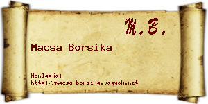 Macsa Borsika névjegykártya